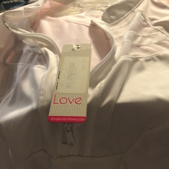 Lucky in love size medium white tennis top quarter zip new with‎ tag - Picture 5 of 5